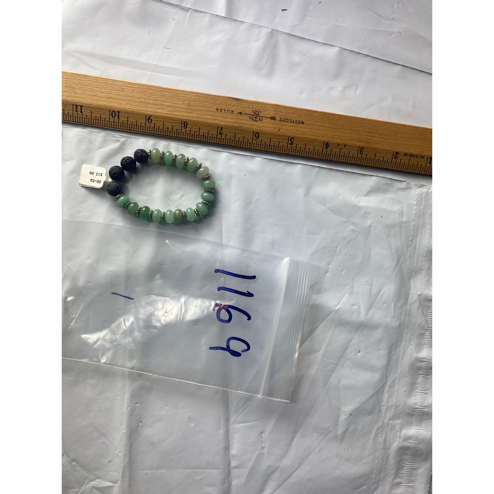 Green Jade Lava Stone‎ Beaded Stretch Bracelet Women Essential Oil Diffuser